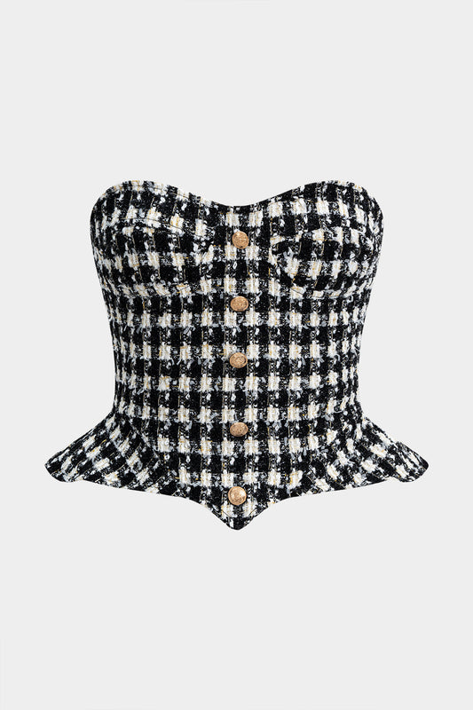 Zipper Strapless Tube Top