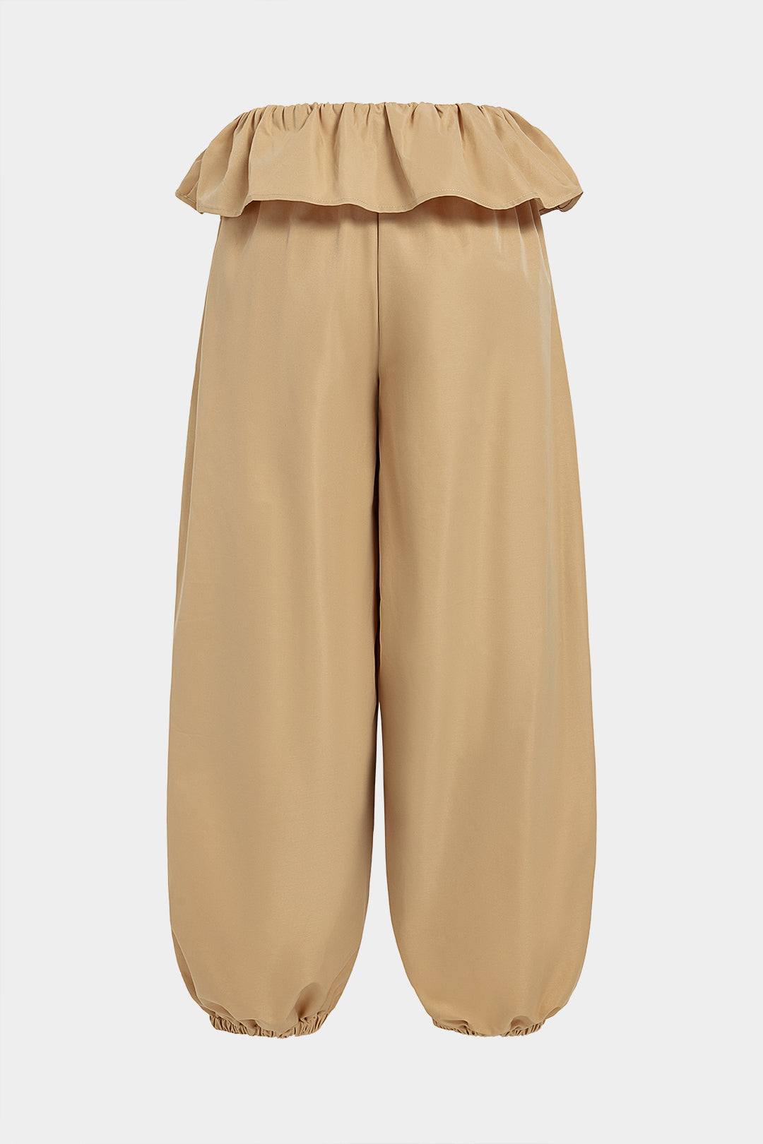 Solid Ruched Balloon Pants
