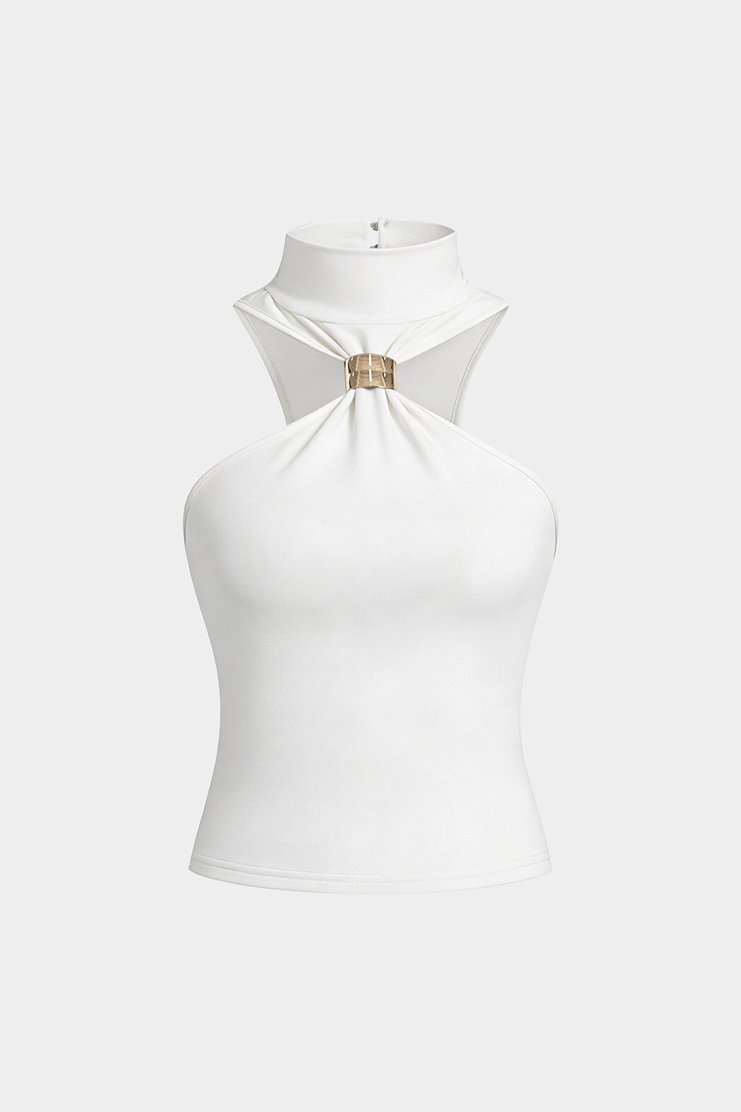 Mock Neck Metallic Tank Top