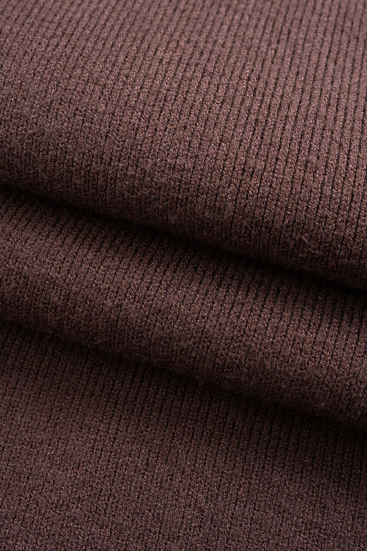 Knit Zipper Hooded Sweater Caedigan And Wide Leg Pants Set