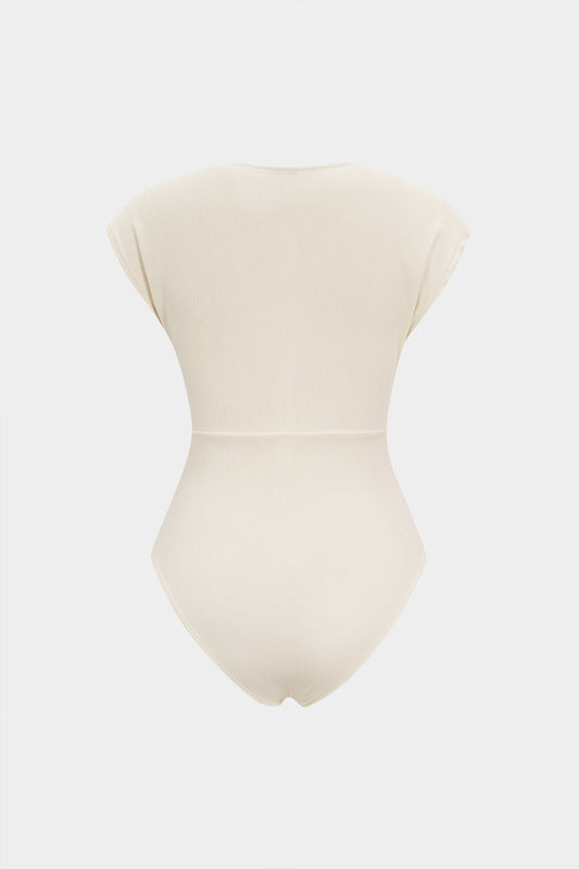 V-Neck Tie-Up Short Sleeve Bodysuit
