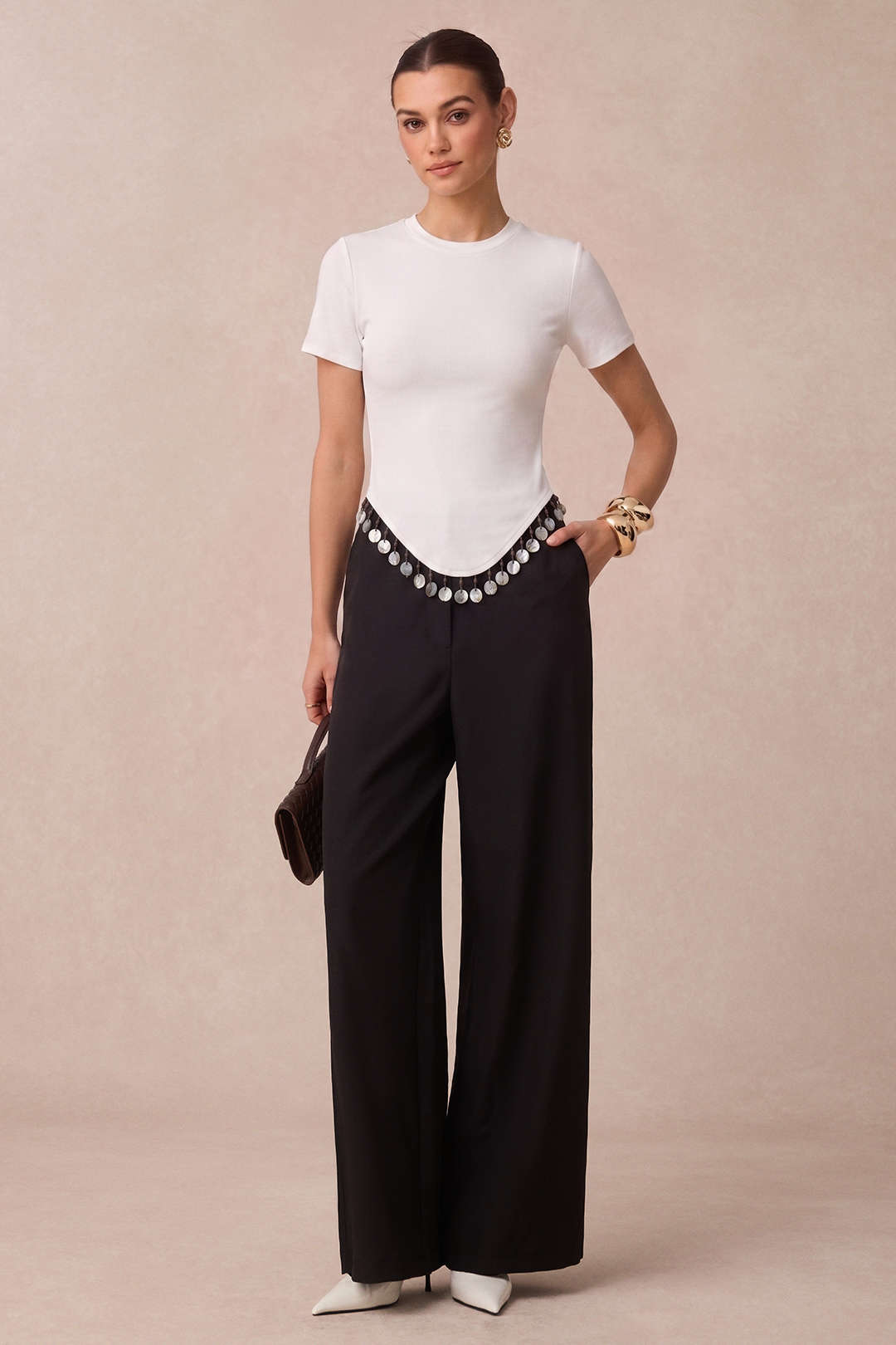 Fringe Round Neck Short Sleeve T-Shirt
