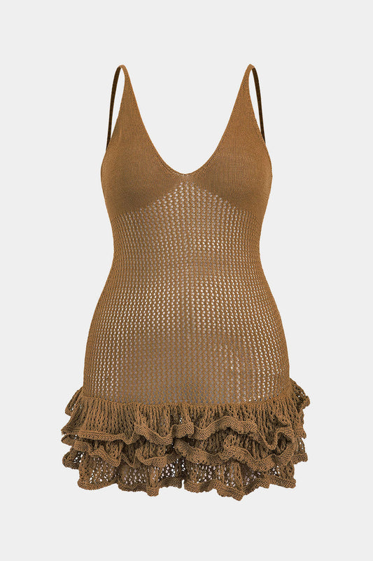 Plus Size Knit Ruffle Slip Dress
