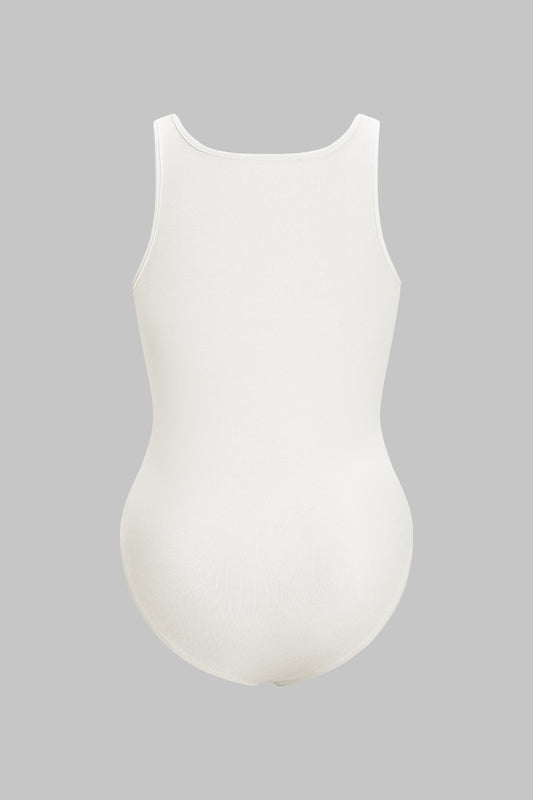 Carta de impresión de letra de talla grande Bodysuit sin mangas
