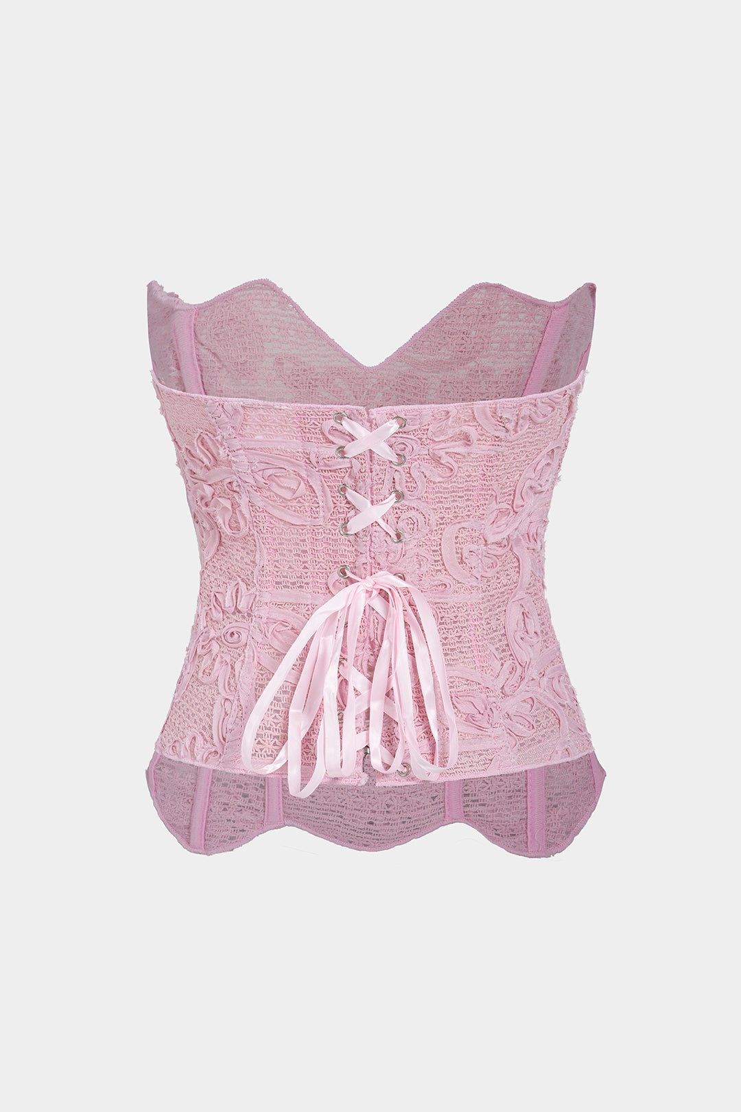 Floral Corset Tie Back Tube Top