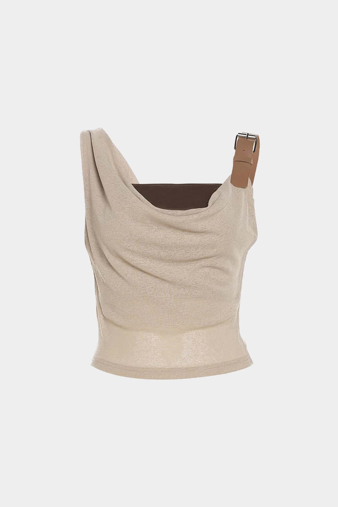 Decoración metálica Camiseta de tanques ruchada asimétrica