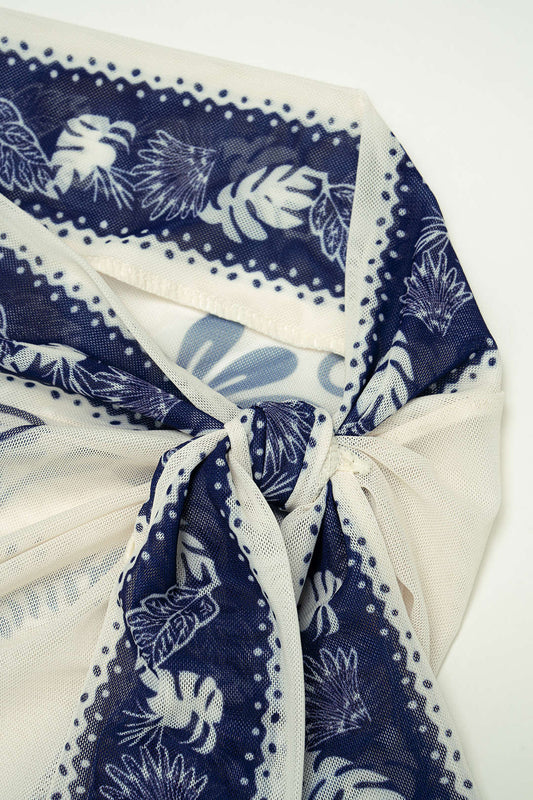 Bird Print Wrap 3-Piece Bikini Set