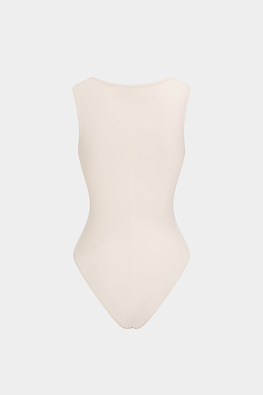 Round Neck Ruched Sleeveless Bodysuit