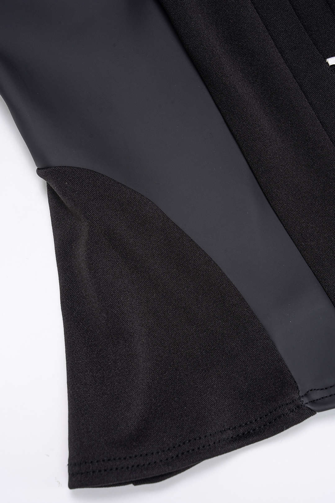 Patchwork Faux Leather Asymmetrical Short-Sleeve Shirt