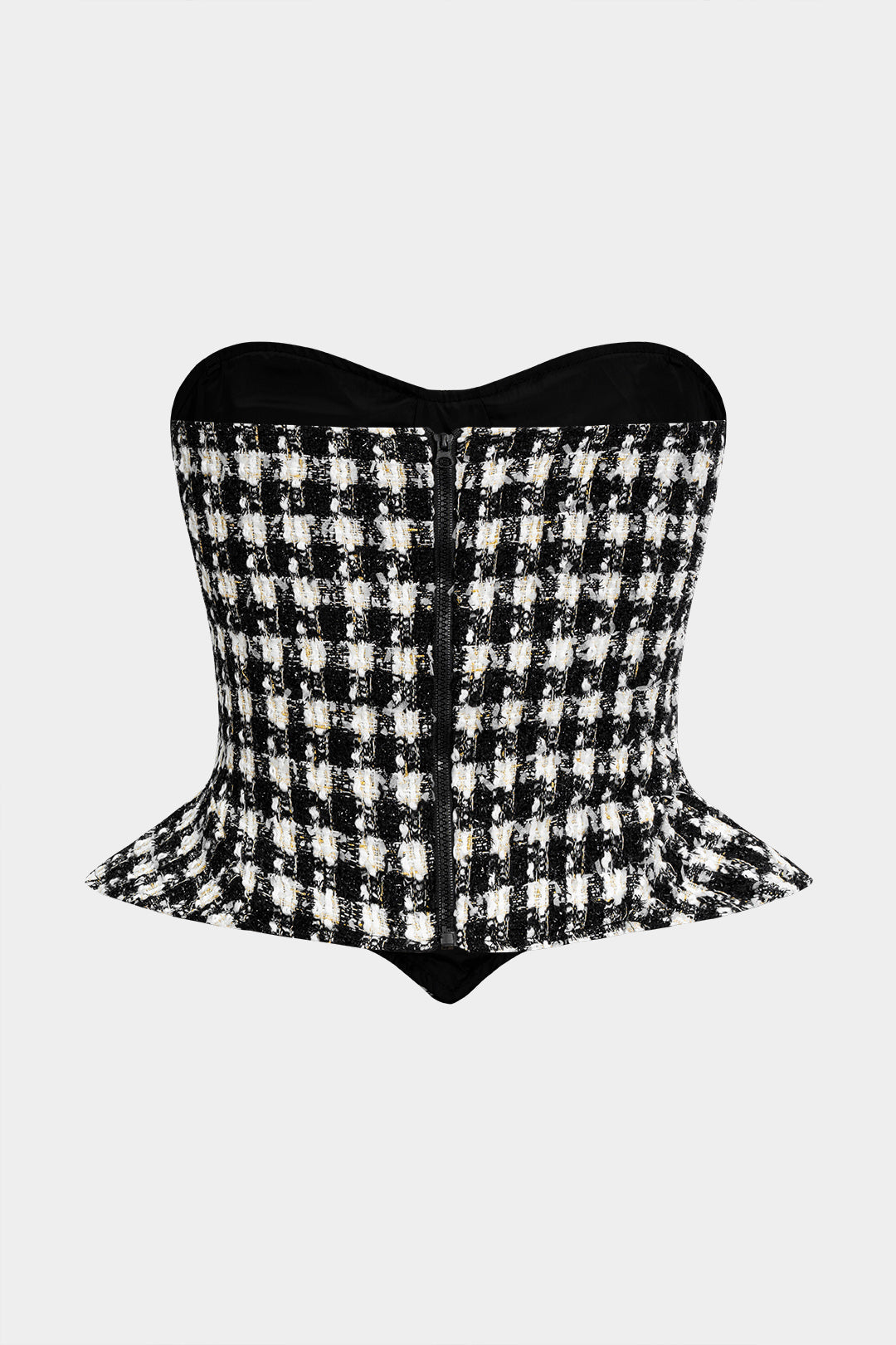 Zipper Strapless Tube Top