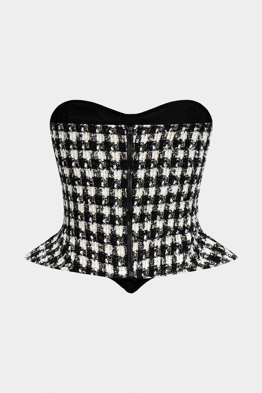 Zipper Strapless Tube Top