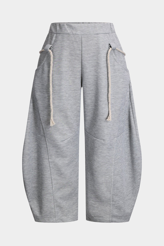 Plus Size Tie-Up Barrel Pants