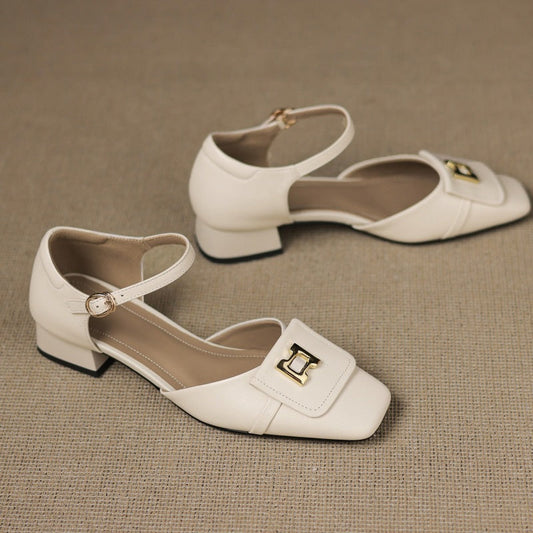 Hartley Buckled Leather Mary-Janes