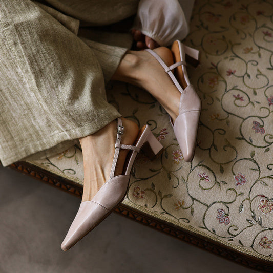 Dante Leather Slingback Heels