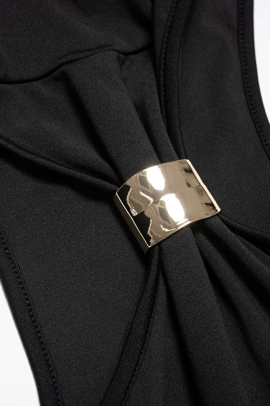 Mock Neck Metallic Tank Top