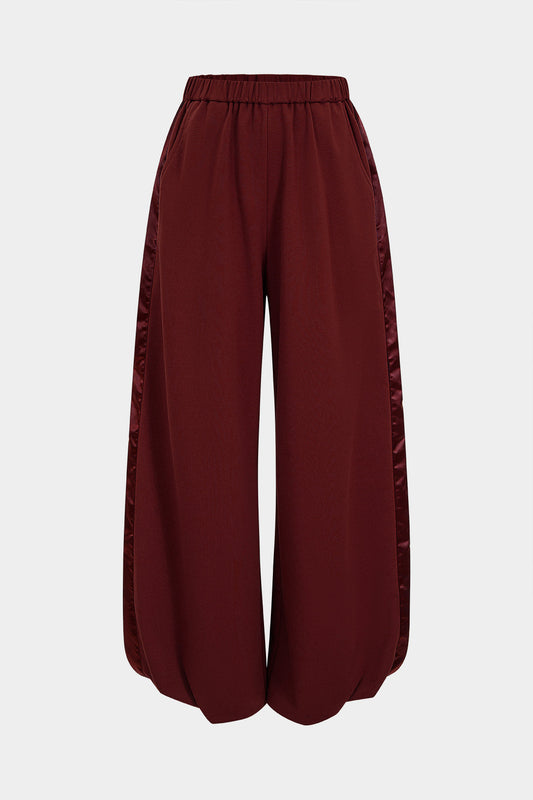 Patchwork Detail Ruched Pants