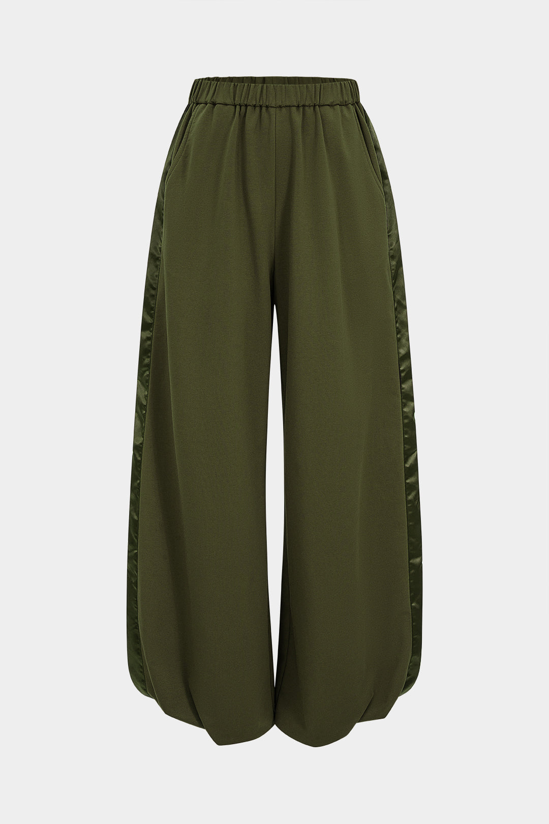 Patchwork Detail Ruched Pants
