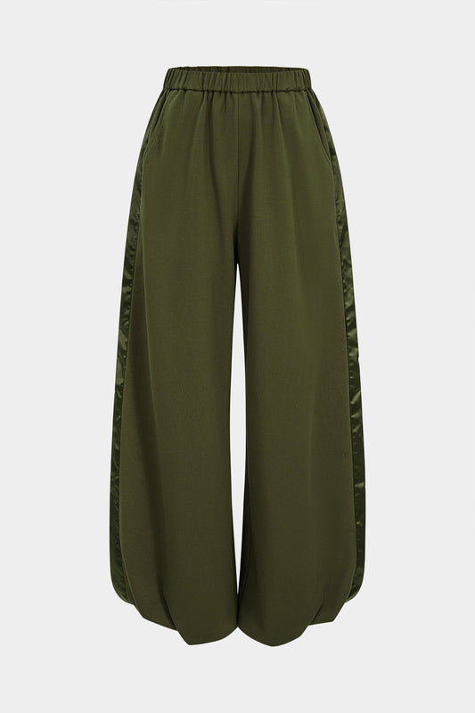 Patchwork Detail Ruched Pants