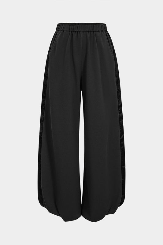 Patchwork Detail Ruched Pants