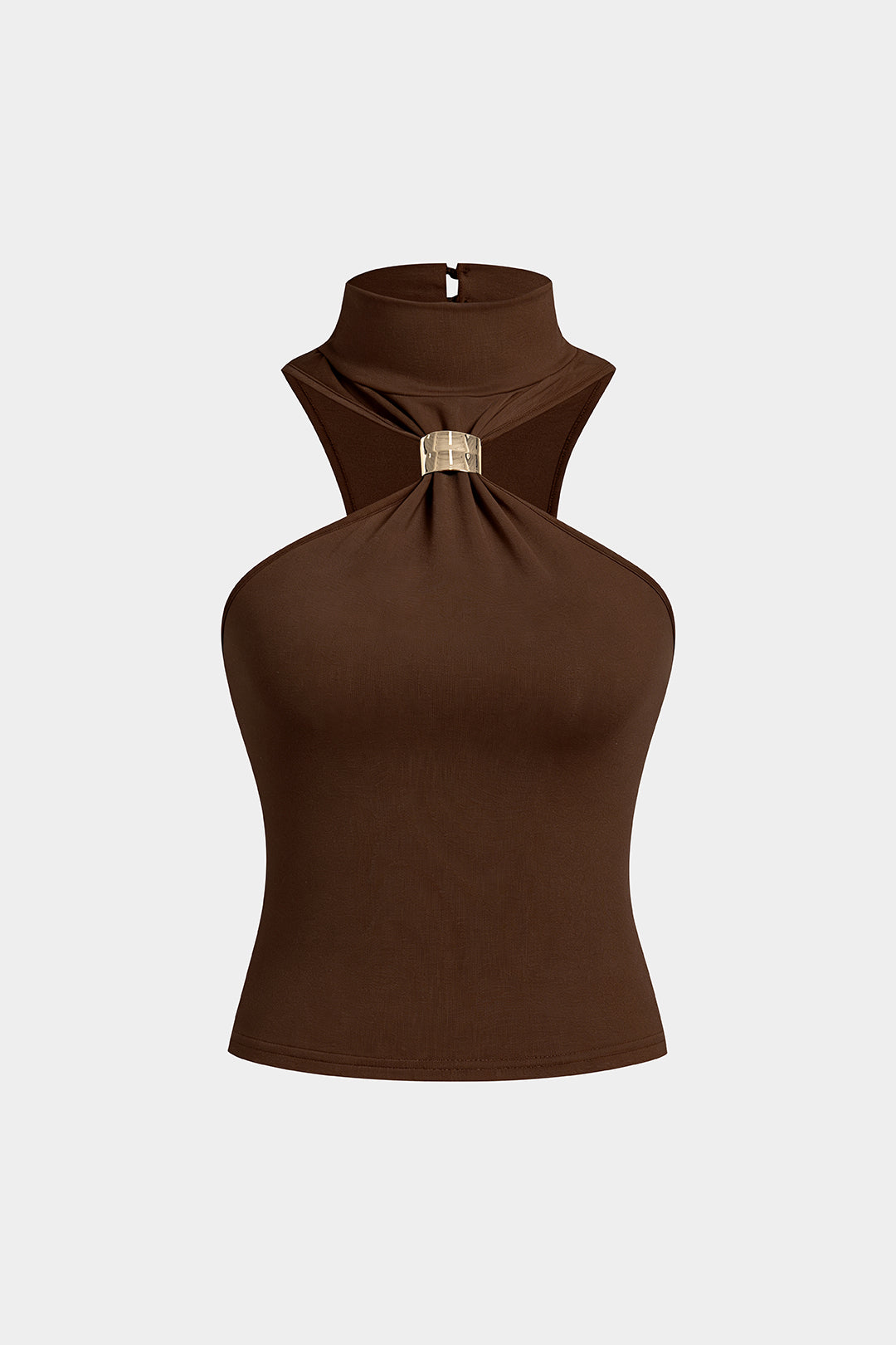 Mock Neck Metallic Tank Top