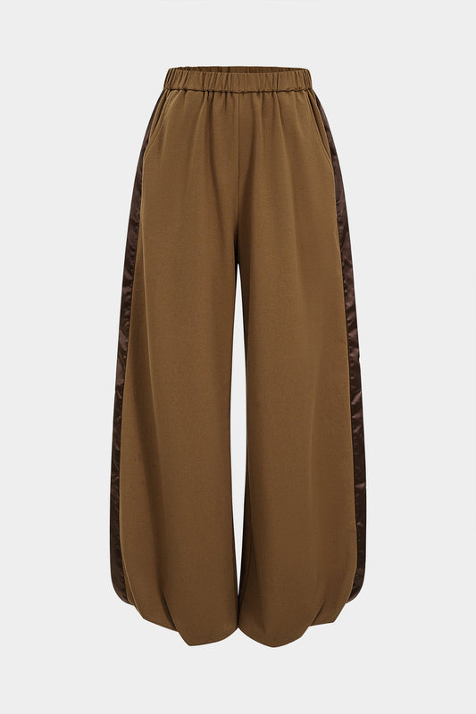 Patchwork Detail Ruched Pants