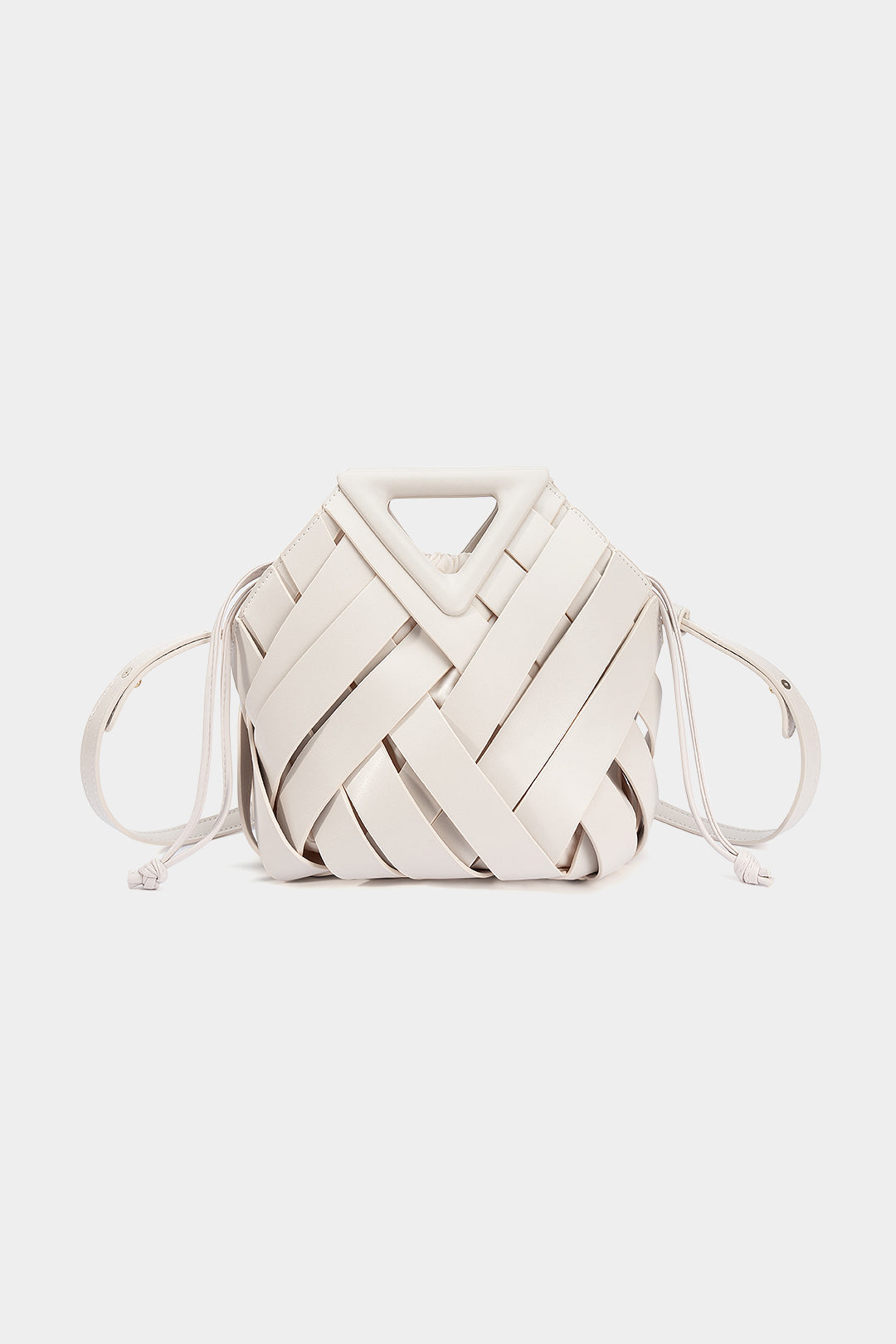 Faux Leather Woven Tote Bag