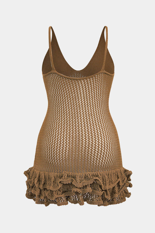 Plus Size Knit Ruffle Slip Dress