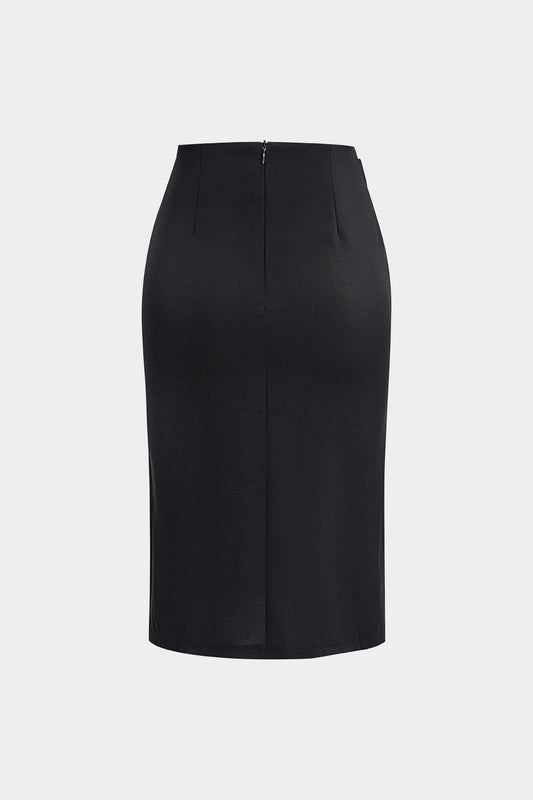 Asymmetrical Ruched High Waist Skirt