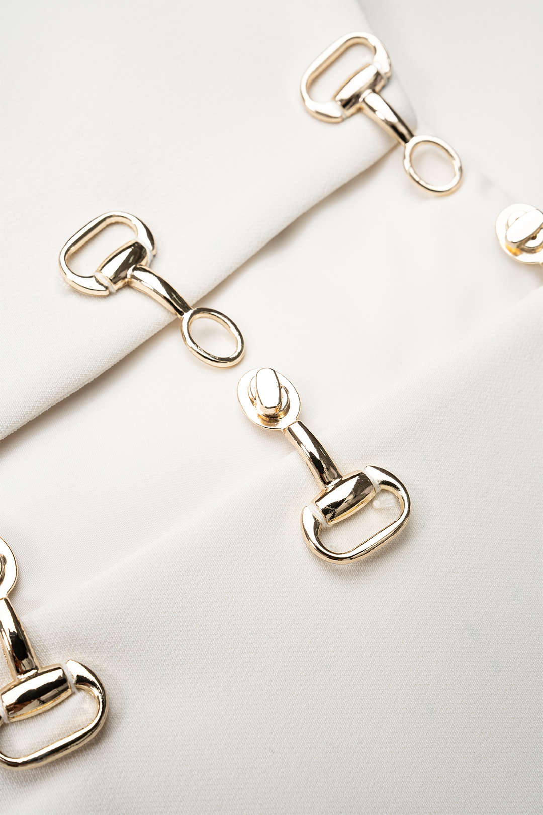 Metallic Buckle Round Neck Cut Out Top