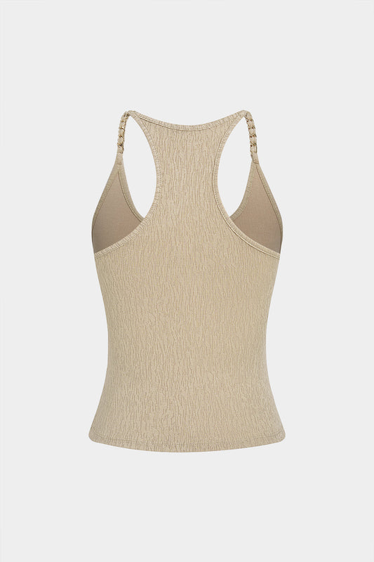 Metallic Round Neck Cami Top