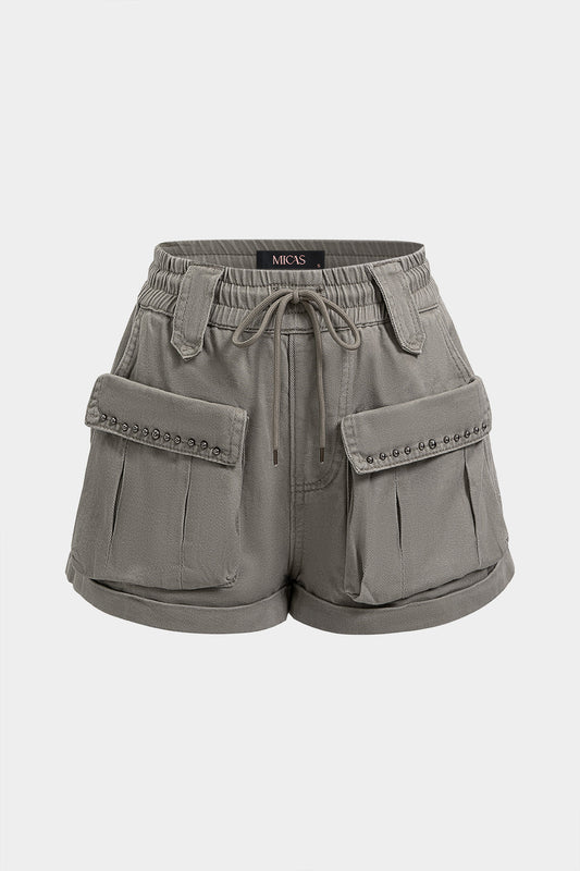 Tie-Up High Waist Pocket Shorts