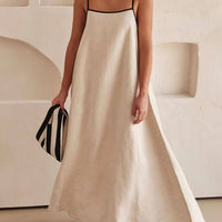 A-line Summer Vibe Contrasting Suspender Dress
