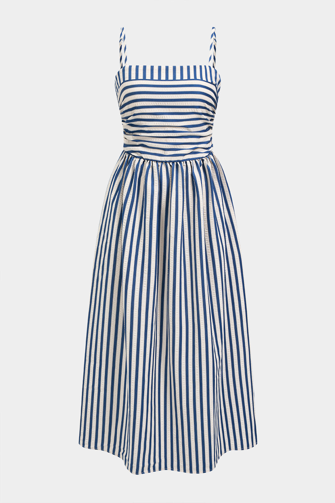 Stripes Print Slip Strapless Sleeveless Maxi Dress