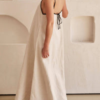 A-line Summer Vibe Contrasting Suspender Dress