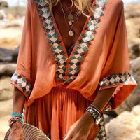 Bohemian Beach Print Kimono Romper
