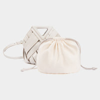 Faux Leather Woven Tote Bag