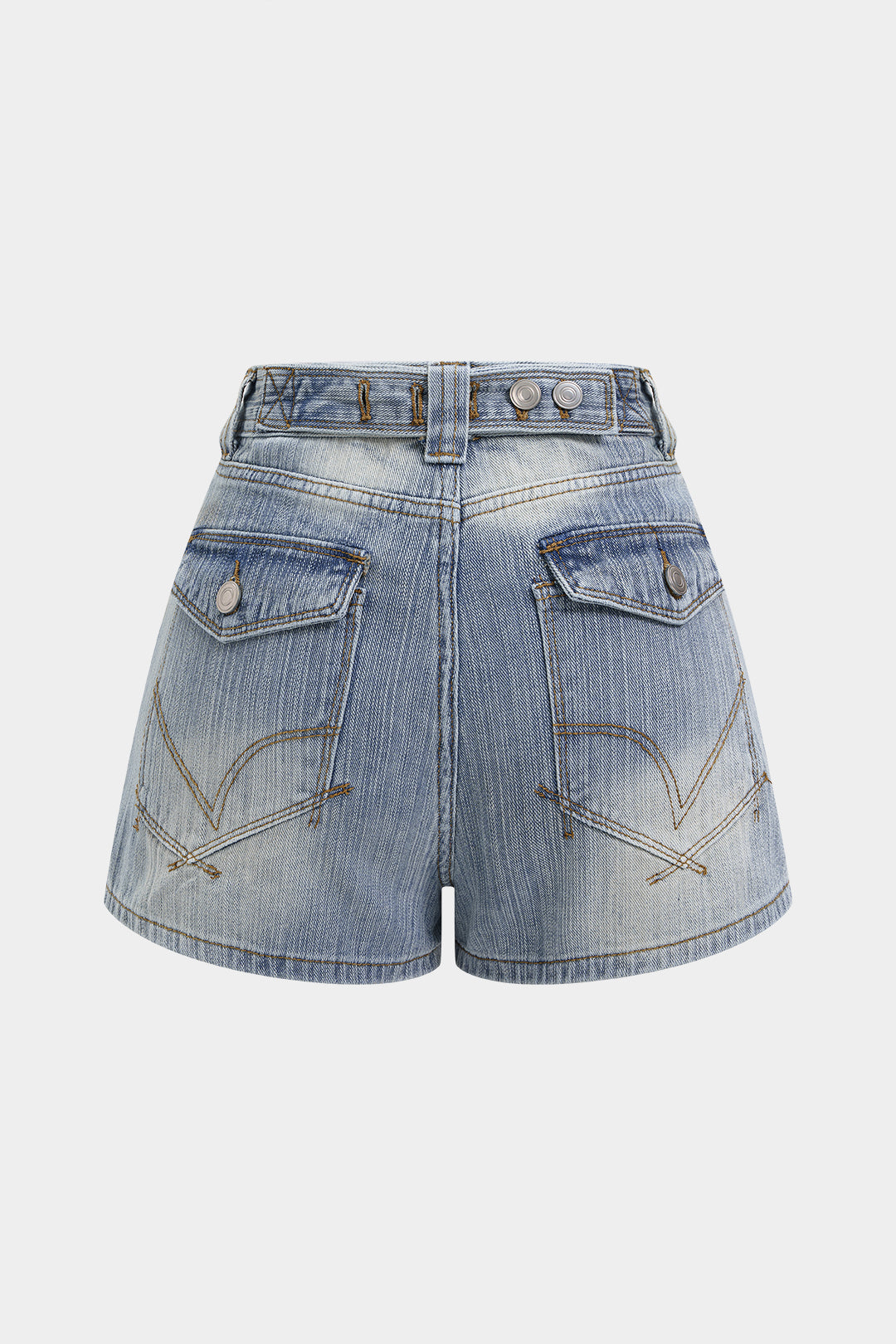 Denim High Waist Wide Leg Shorts