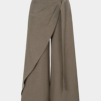Asymmetrical Pleated Wide Leg Pants