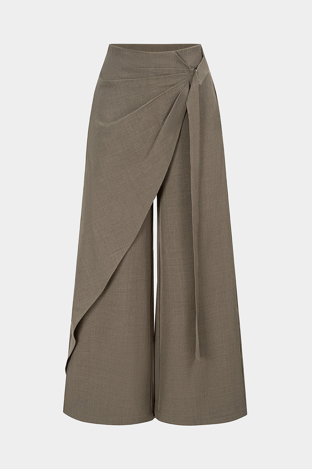 Asymmetrical Pleated Wide Leg Pants