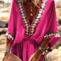 Bohemian Beach Print Kimono Romper