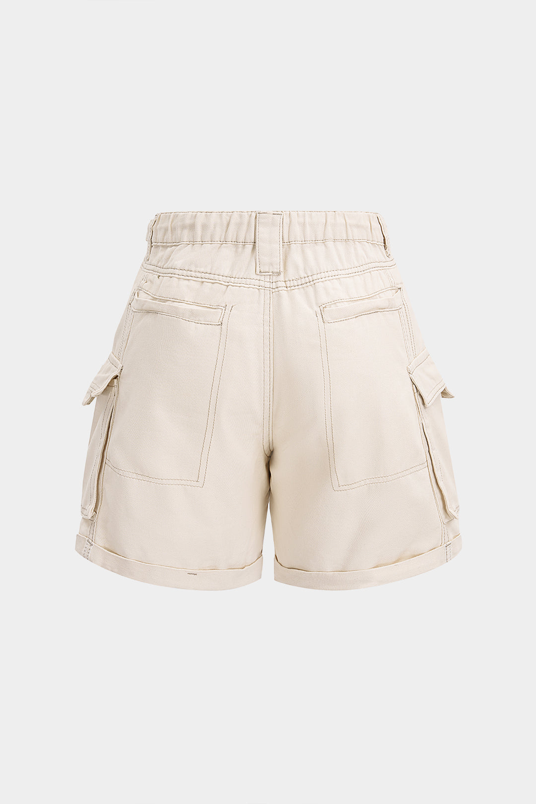 Denim Belted Pocket Shorts