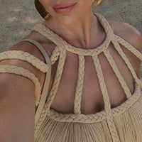 Cover Up Draped Braids Maxi Dress
