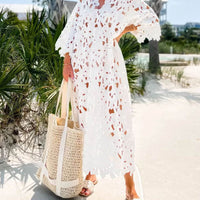 Cover Up Lace Beach Midi Dress