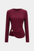 Metallic Decor Texture Long-Sleeve Top