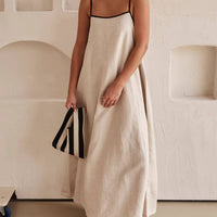 A-line Summer Vibe Contrasting Suspender Dress
