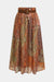 Retro Print Belted Ruched Skirt