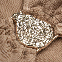 Metallic Tie-Up Ruched Bikini Set