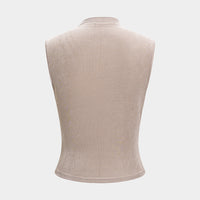 Mock Neck Ruched Tank Top