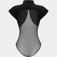 Patchwork Mesh Short Sleeve Bodysuit