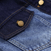 Denim Contrast Button Frayed Jacket